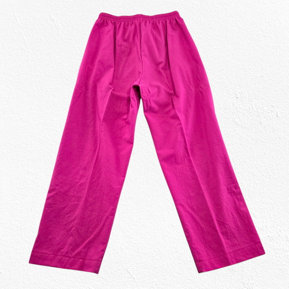 Vintage 80s Hot Pink Tracksuit Set Half Zip Jacket Straight Leg Pants Size Large - Picture 16 of 16